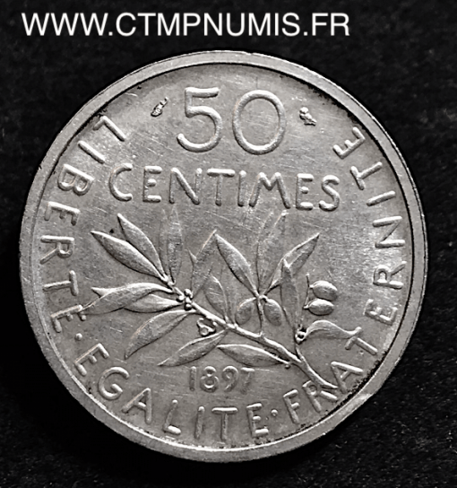 ESSAI 50 CENTIMES SEMEUSE 1897 MODULE 5 FRANCS