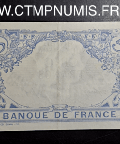 BILLET 5 FRANCS BLEU TYPE 1905 30 JUIN 1916 CANCER