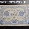 BILLET 5 FRANCS BLEU TYPE 1905 30 MARS 1916 BELIER