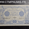 BILLET 5 FRANCS BLEU TYPE 1905 22 MAI 1916 GEMEAUX
