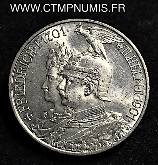 ALLEMAGNE PRUSSE 2 MARK ARGENT 1901 SUP