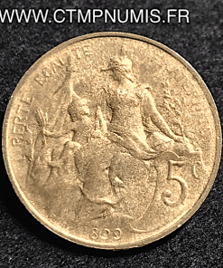 5 CENTIMES DANIEL DUPUIS 1899 FRAPPE DECALEE