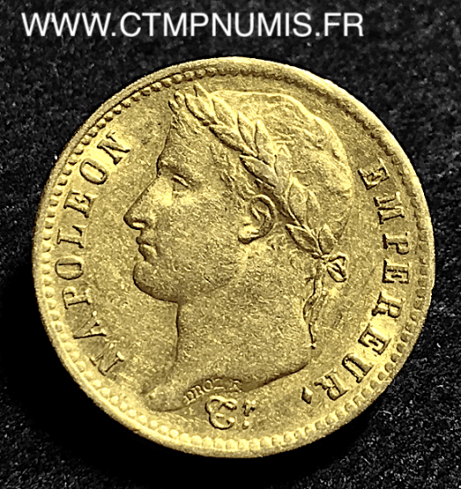 20 FRANCS OR NAPOLEON I° EMPIRE 1812 W LILLE SUP