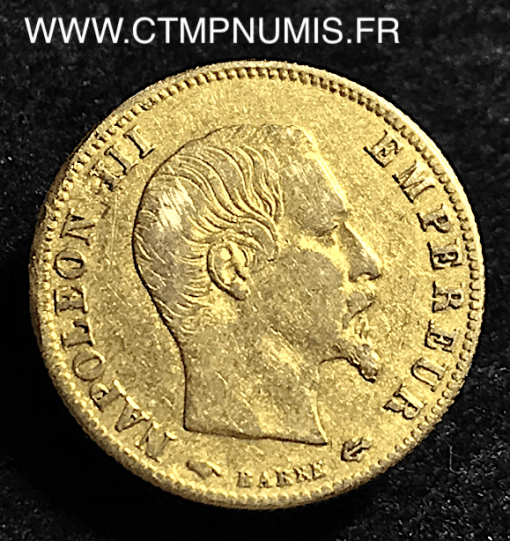 5 FRANCS OR NAPOLEON III TETE NUE 1860 A PARIS