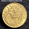 5 FRANCS OR NAPOLEON III 1860 BB STRASBOURG
