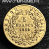 5 FRANCS OR NAPOLEON III 1859 BB STRASBOURG