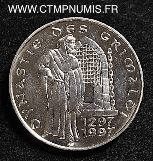 MONACO 100 FRANCS ARGENT GRIMALDI 1297 1997