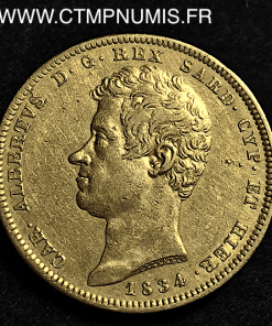 ITALIE 100 LIRE OR CHARLES ALBERT 1834 TURIN