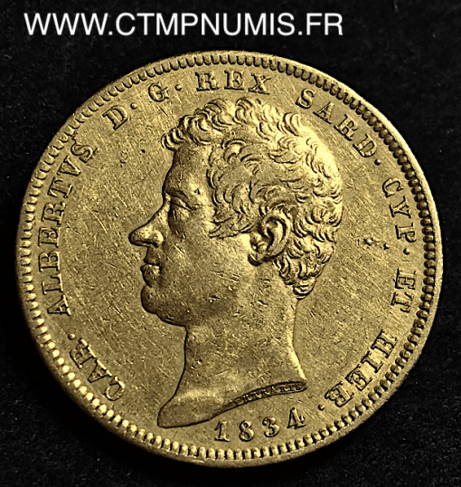 ITALIE 100 LIRE OR CHARLES ALBERT 1834 TURIN