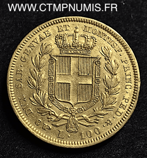 ITALIE 100 LIRE OR CHARLES ALBERT 1834 TURIN