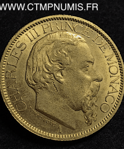 MONACO 100 FRANCS OR CHARLES III 1884 A PARIS