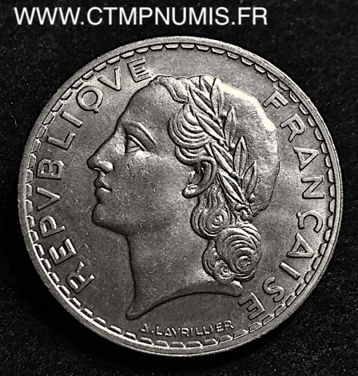 5 FRANCS LAVRILLIER NICKEL 1933 SPL/FDC