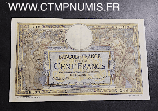 BILLET 100 FRANCS MERSON 14 OCTOBRE 1916 SUP+