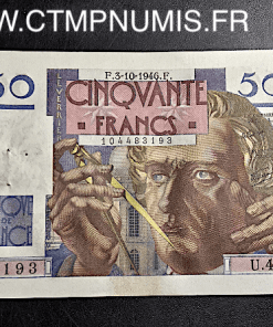 BILLET 50 FRANCS LEVERRIER  DU 3 OCTOBRE 1946 