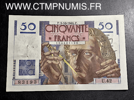 BILLET 50 FRANCS LEVERRIER  DU 3 OCTOBRE 1946