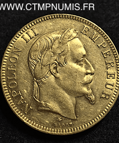 100 FRANCS OR NAPOLEON III TETE LAUREE 1862 PARIS