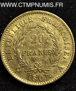 20 FRANCS OR NAPOLEON  REPUBLIQUE 1807 A PARIS