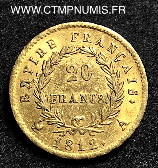 20 FRANCS OR NAPOLEON  EMPIRE 1812 A PARIS