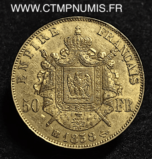 50 FRANCS OR NAPOLEON III 1858 BB STRASBOURG