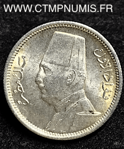 EGYPTE 2 PIASTRES ARGENT FUAD 1929 SPL