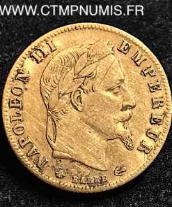 5 FRANCS OR NAPOLEON III TETE LAUREE 1866 A PARIS