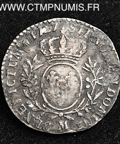  LOUIS XV 1/10 ECU ARGENT 1727 M TOULOUSE