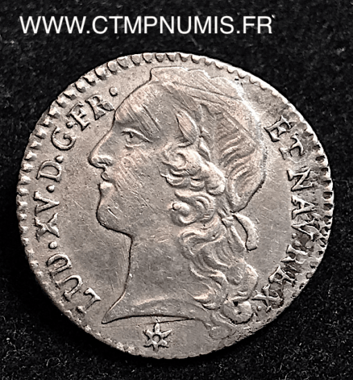 LOUIS XV 1/10 ECU ARGENT AU BANDEAU 1741 M TOULOUSE