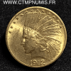 USA 10 DOLLAR OR EAGLES TETE D'INDIEN 1912