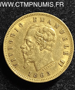 ITALIE 5 LIRE OR 1863 T TURIN