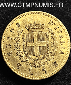 ITALIE 5 LIRE OR 1863 T TURIN