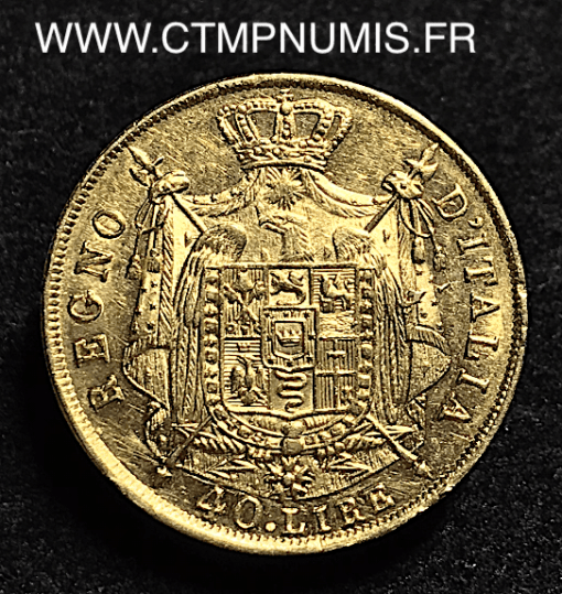 ITALIE 40 LIRE OR NAPOLEON EMPEREUR 1812 M MILAN