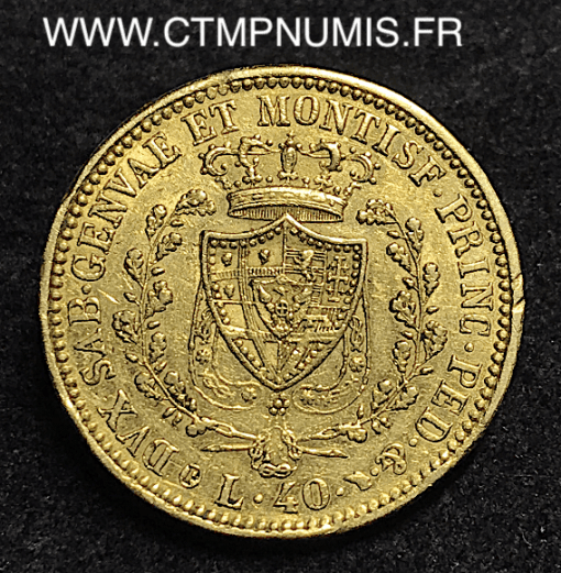 ITALIE 40 LIRE OR CHARLES FELIX 1831 TURIN