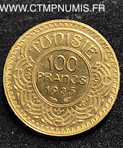 TUNISIE COLONIE FRANCAISE 100 FRANCS OR 1935 SUP