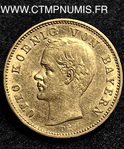 ALLEMAGNE BAVIERE 20 MARK OR 1905 D