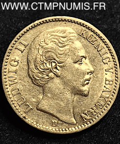 ALLEMAGNE BAVIERE LOUIS II 20 MARK OR 1874 D