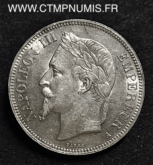 5 FRANCS ARGENT NAPOLEON III 1868 A PARIS