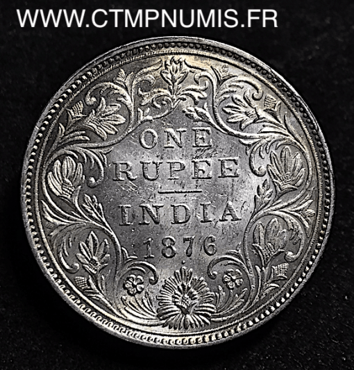 INDES 1 RUPEE ARGENT VICTORIA 1876 BOMBAY