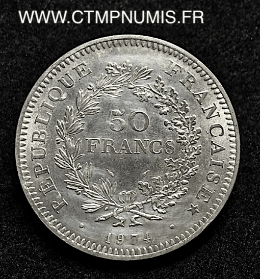 50 FRANCS ARGENT HERCULE AVERS 20 FRANCS 1974