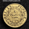 5 FRANCS OR NAPOLEON III TETE NUE 1858 A PARIS