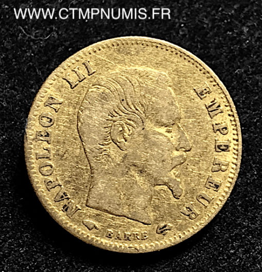 5 FRANCS OR NAPOLEON III TETE NUE 1858 A PARIS