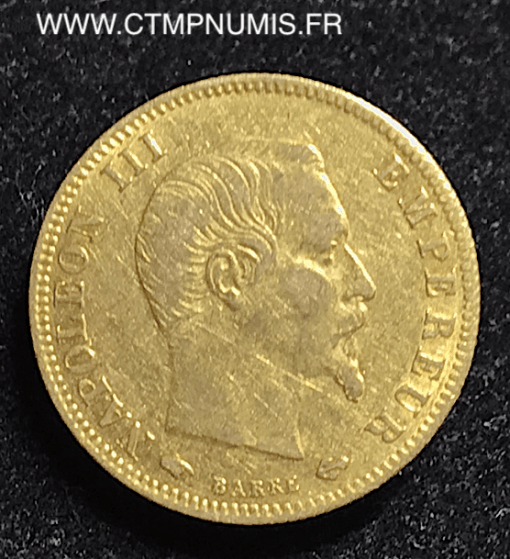 5 FRANCS OR NAPOLEON III TETE NUE 1859 A PARIS