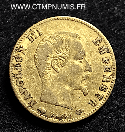 5 FRANCS OR NAPOLEON III TETE NUE 1860 PARIS MAIN