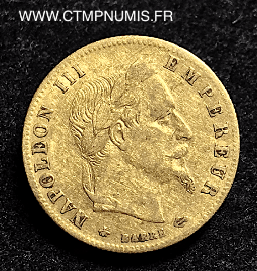 5 FRANCS OR NAPOLEON III TETE LAUREE 1864 A PARIS