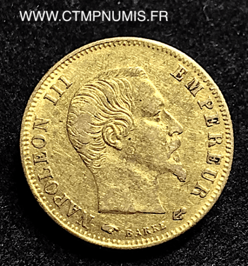 5 FRANCS OR NAPOLEON III TETE NUE 1857 A PARIS