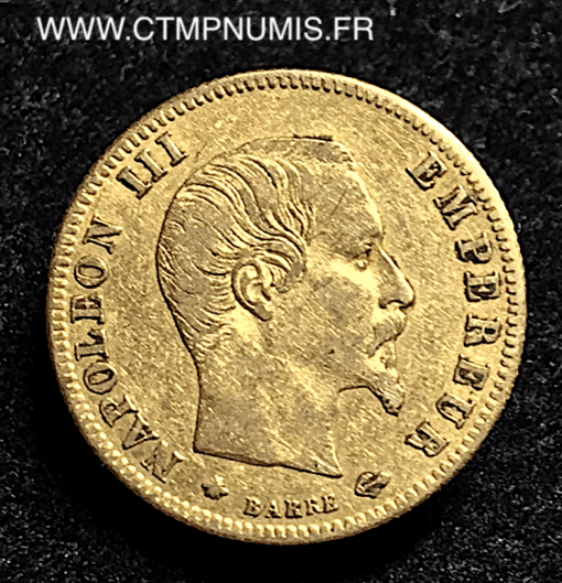 5 FRANCS OR NAPOLEON TETE NUE 1859 STRASBOURG