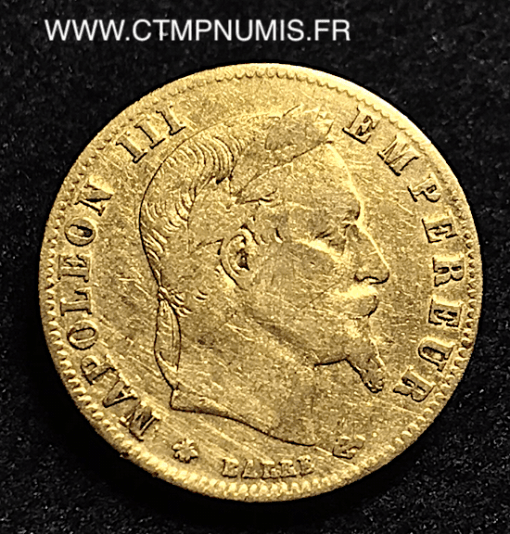 5 FRANCS OR NAPOLEON III TETE LAUREE 1863 A PARIS