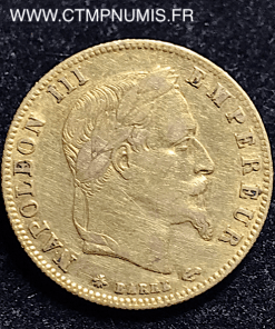 5 FRANCS OR NAPOLEON III TETE LAUREE 1866 A PARIS