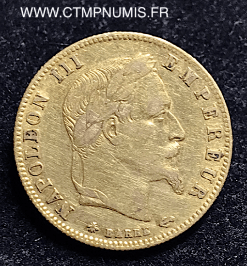 5 FRANCS OR NAPOLEON III TETE LAUREE 1866 A PARIS