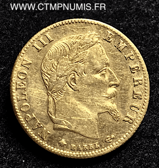 5 FRANCS OR NAPOLEON III TETE LAUREE 1868 A PARIS