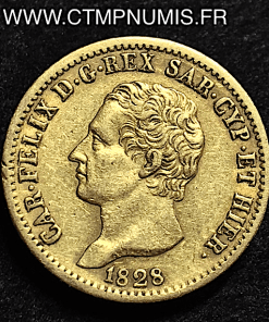 ITALIE 20 LIRE OR CHARLES FELIX 1828 TURIN